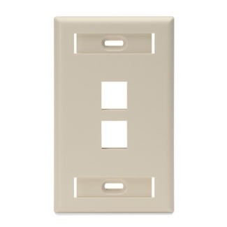 Faceplate Vertical Quickport De 2 Salidas C/identificacion Color Marfil Mca Leviton