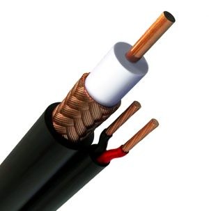 Cable Coaxial Rg59, Malla 96% De Cobre 20 Awg + 2/18awg, Color Negro Rll/500 Mts Mca. Viakon
