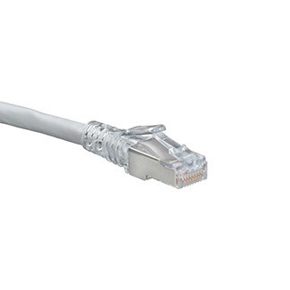 Patch Cord Cat. 6a De 3 Pies Blindado Cmr Color Gris Snagless Atlas Mca Leviton