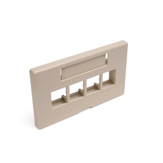 Faceplate Horizontal Tipo Mobiliario Quickport De 4 Salidas C/identificacion Color Marfil Mca. Leviton