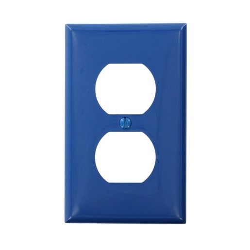 Placa De Nylon Para Receptaculo Duplex Color Azul Mca Leviton