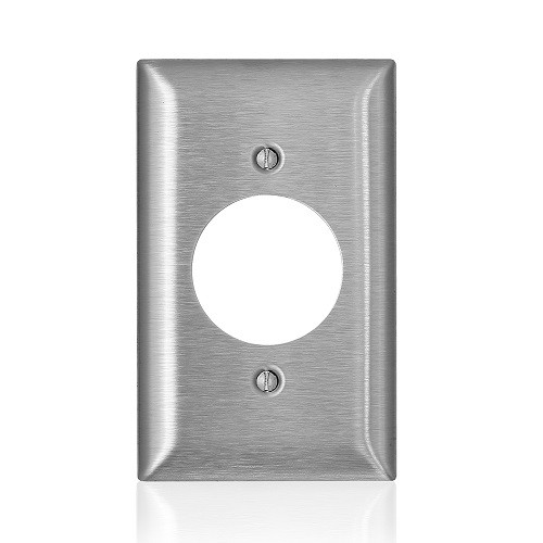 Placa Receptaculo Sencillo 1.60 (40mm) De Diametro De Acero Inoxidable 302/304 Uso Industrial Y Hospital Serie C De 1 Gang Mca Leviton