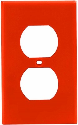 Placa De Nylon Para Receptaculo Duplex Color Naranja Mca Leviton