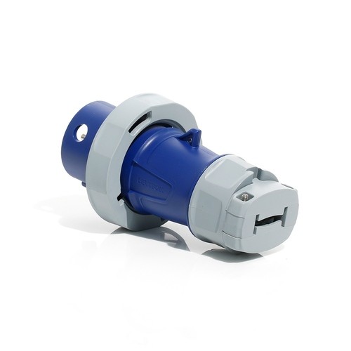 Clavija Pin & Sleeve 30a Trifasico 50v 3p4h 9h Ip66/67/68 E Ip69k Serie Lev Color Azul Mca Leviton