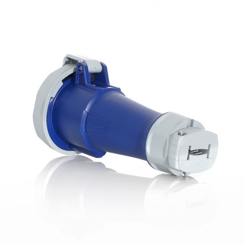 Conector Pin & Sleeve 30a Trifasico 250v 3p4h 9h Ip66/67/68 E Ip69k Serie Lev Color Azul Mca Leviton