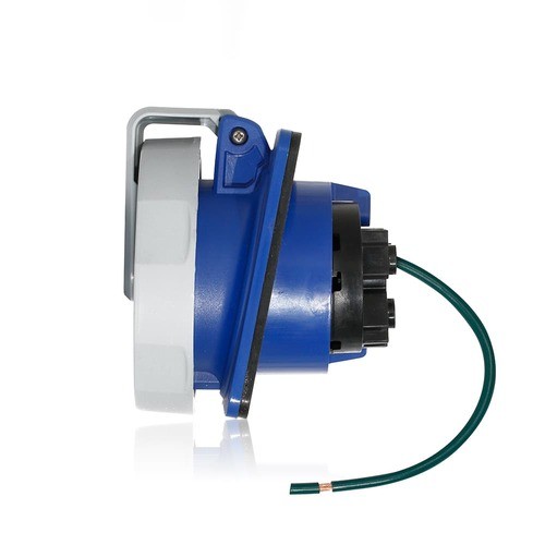 Receptaculo Pin & Sleeve 30a Trifasico 250v 3p4h 9h Ip66/67/68 E Ip69k Serie Lev Color Azul Mca Leviton