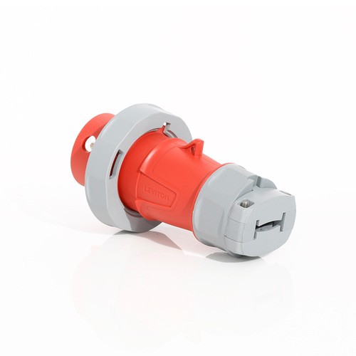 Clavija Pin & Sleeve 30a Trifasico 480v 3p4h 7h Ip66/67/68 E Ip69k Serie Lev Color Rojo Mca Leviton