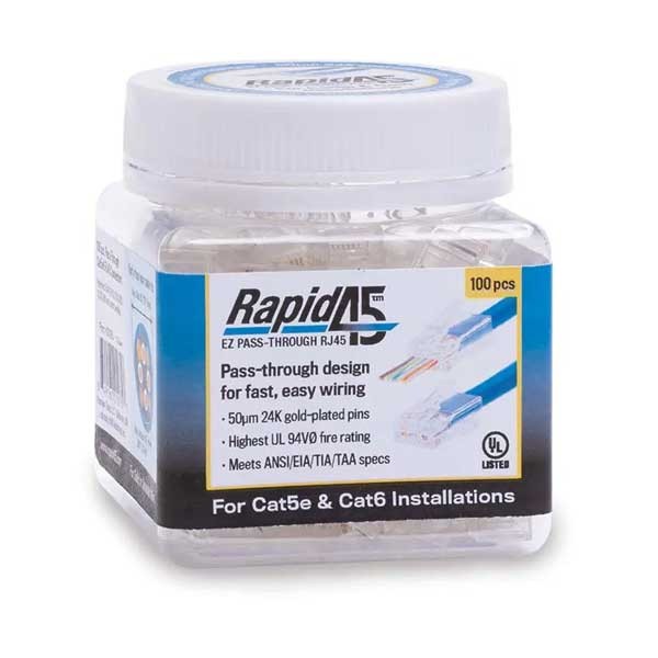 Plug Modular Rapid45 Rj45 Cat. 5e /6 Pk/100 Pzas Mca Platinum Tools