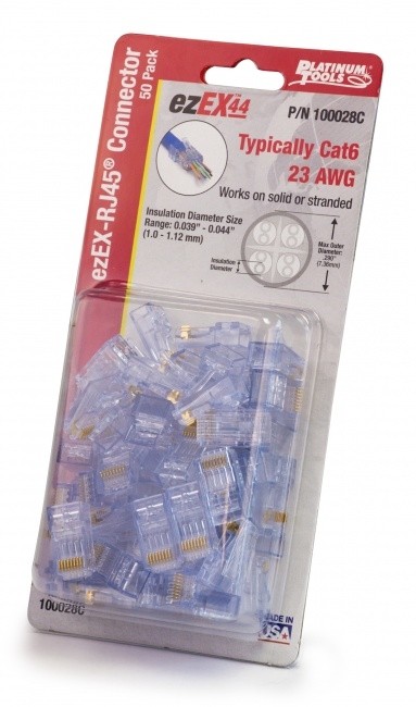 Plug Modular De 8 Posiciones Rj45 Ezex44 Feed-thru Cat. 6 Pk/50 Pzas Mca Platinum Tools