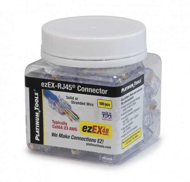 Plug Modular De 8 Posiciones Rj45 Ezex48 Feed-thrucat.6a Pk/100 Pzas Mca Platinum Tools