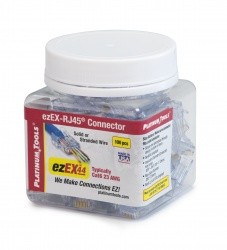 Plug Modular De 8 Posiciones Rj45 Ezex44 Feed-thru Cat. 6 Pk/100 Pzas Mca Platinum Tools