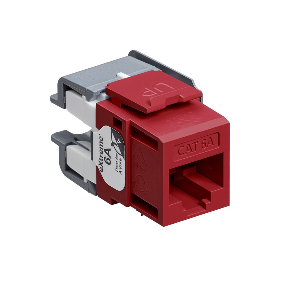 Jack Modular Extreme Cat. 6a Color Rojo Oscuro Mca Leviton