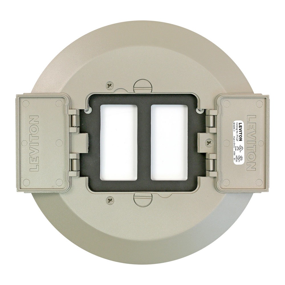 Cubierta Para Caja De Piso Doble Pt500 Color Niquel Mca. Leviton