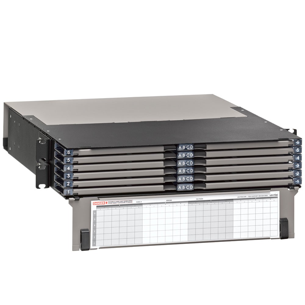 Caja De Fibra Uhdx De 2 U.r Para Hasta 24 Placas Adaptadoras Hdx Mca Leviton