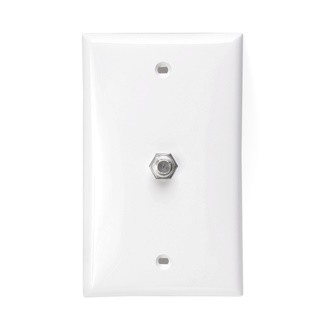 Placa De Pared Con Conector Tipo F Para Video Color Blanco Mca Leviton