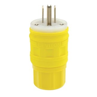Clavija Grado Industrial 15a 125v 2p3w Wetguard Color Amarillo Mca Leviton