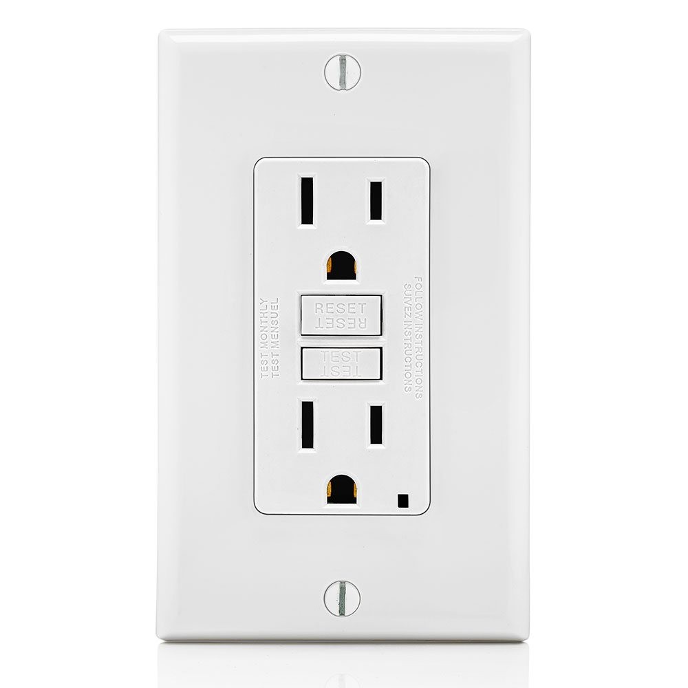 Receptaculo Decora Icft Smart Lockpro 15a 125v 2p3h Con Placa Color Blanco Mca Leviton
