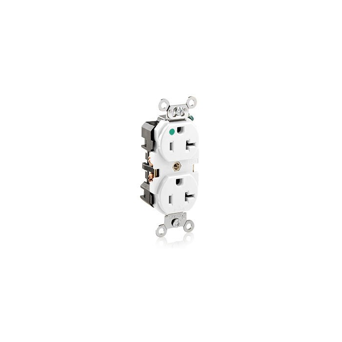Receptaculo Duplex Grado Hospitalario 20a 125v 2p3h Color Blanco Mca Leviton