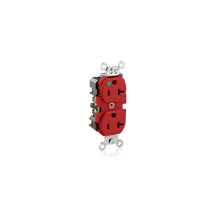Receptaculo Duplex Grado Hospitalario 20a 125v 2p3h Color Rojo Mca Leviton