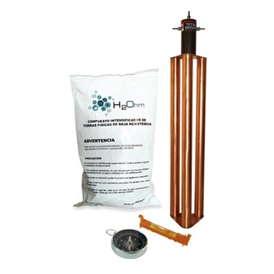 Kit De Tierra 400a: Electrodo Con Acoplamiento En Bobina Y Saco De H2ohm
