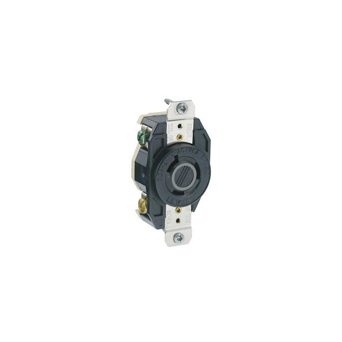 Receptaculo Grado Industrial Media Vuelta 20a 277v Nema L7-20r Color Negro Mca Leviton