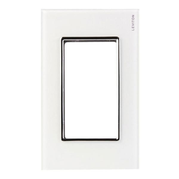 Placa De Kristal Stalo & Kristalo 3 Modulo De 1/3  Blanca Mca Leviton